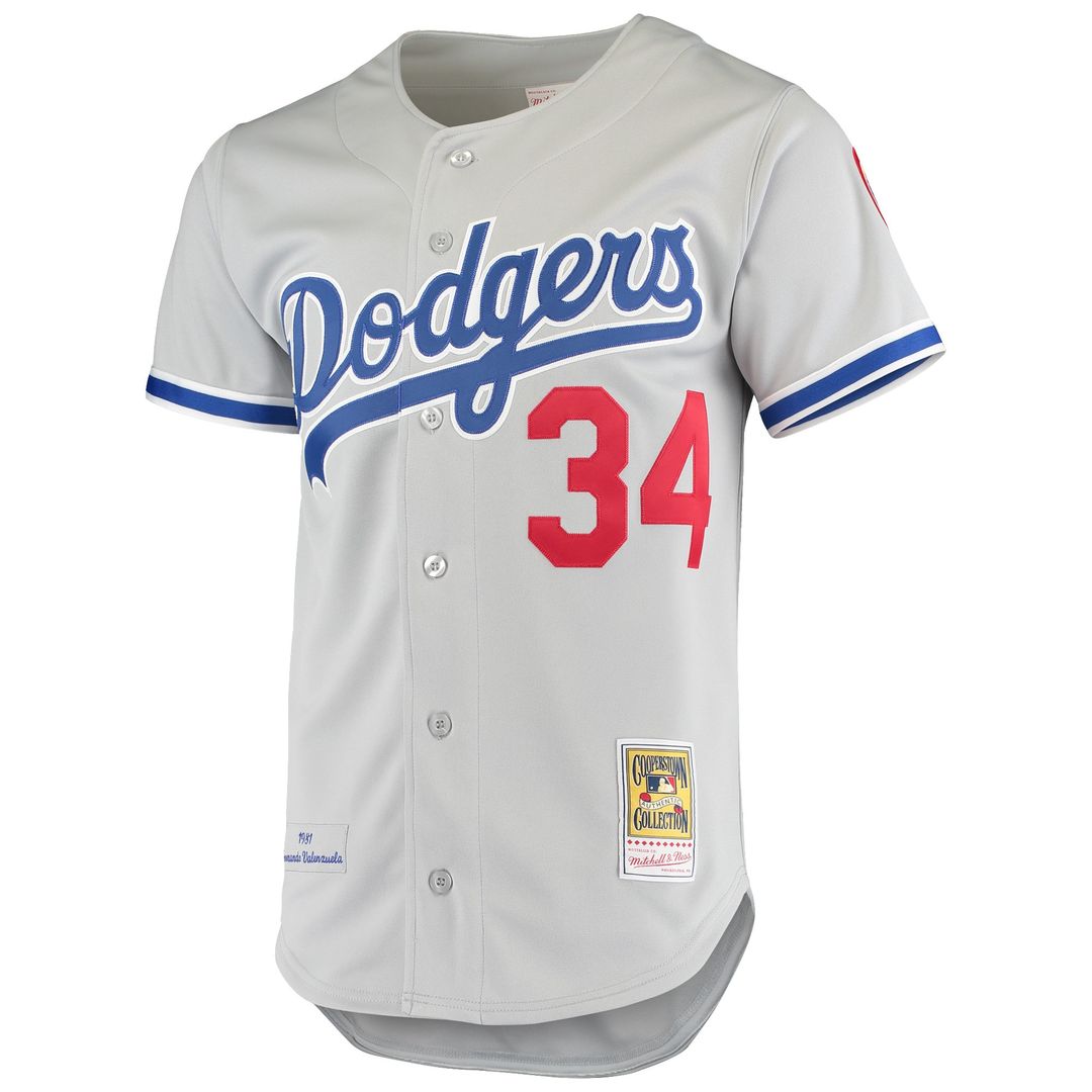 Los Angeles Dodgers Fernando Valenzuela Mitchell & Ness Road 1981 Cooperstown Authentic Jersey - Gray MLB Team Jersey Baseball Fan Apparel