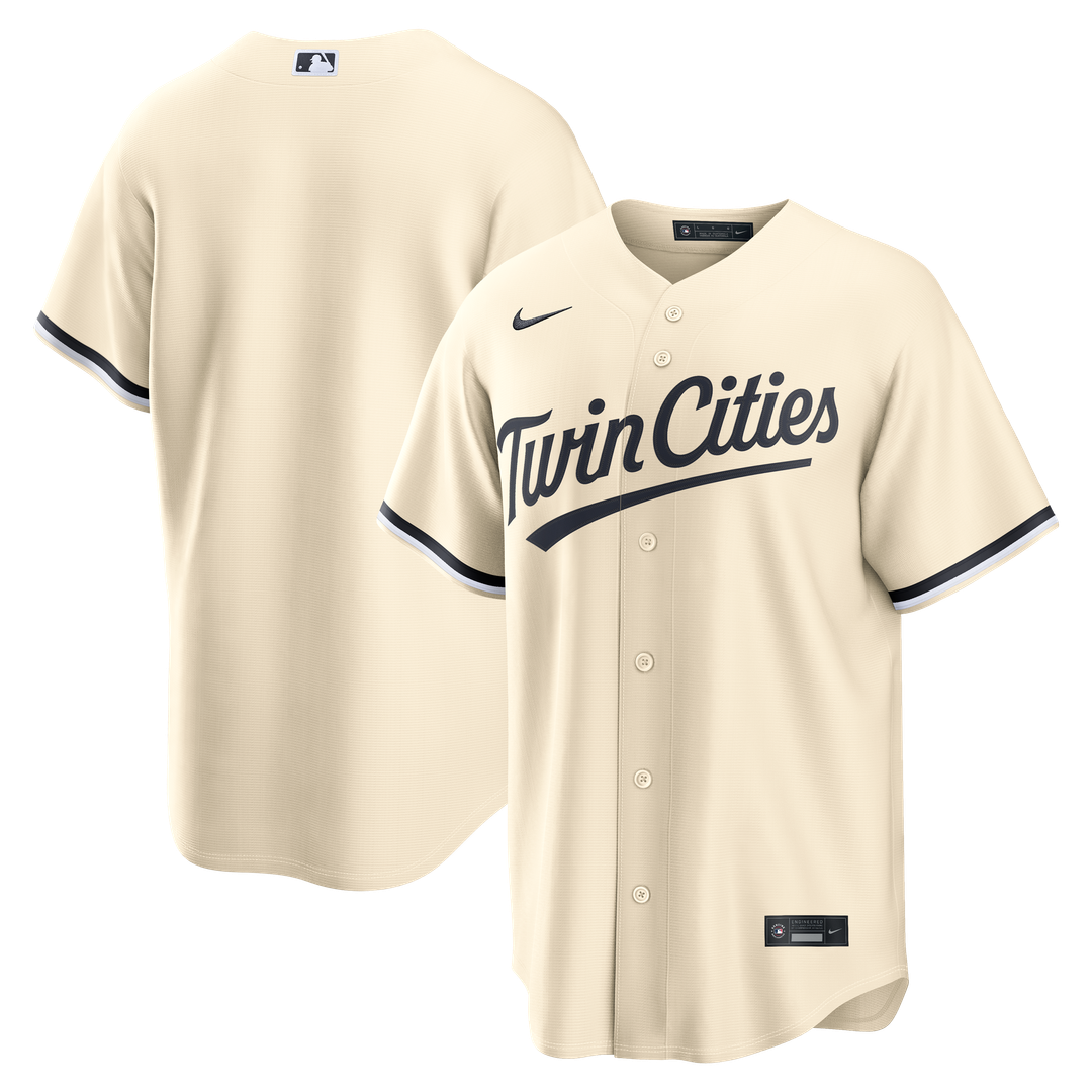 Minnesota Twins Nike Alternate Replica Jersey - Cream MLB Team Jersey Baseball Fan Apparel