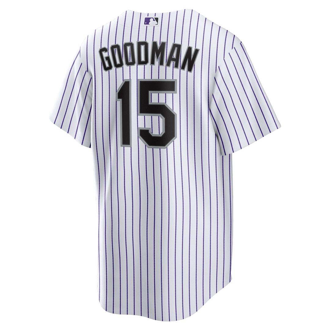 Colorado Rockies Hunter Goodman Nike Home Replica Jersey - White MLB Team Jersey Baseball Fan Apparel