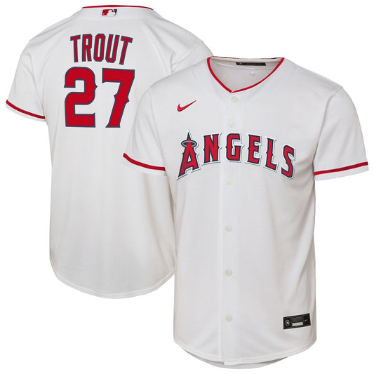 Los Angeles Angels Mike Trout Nike Youth Home Replica Player Jersey - White MLB Team Jersey Baseball Fan Apparel