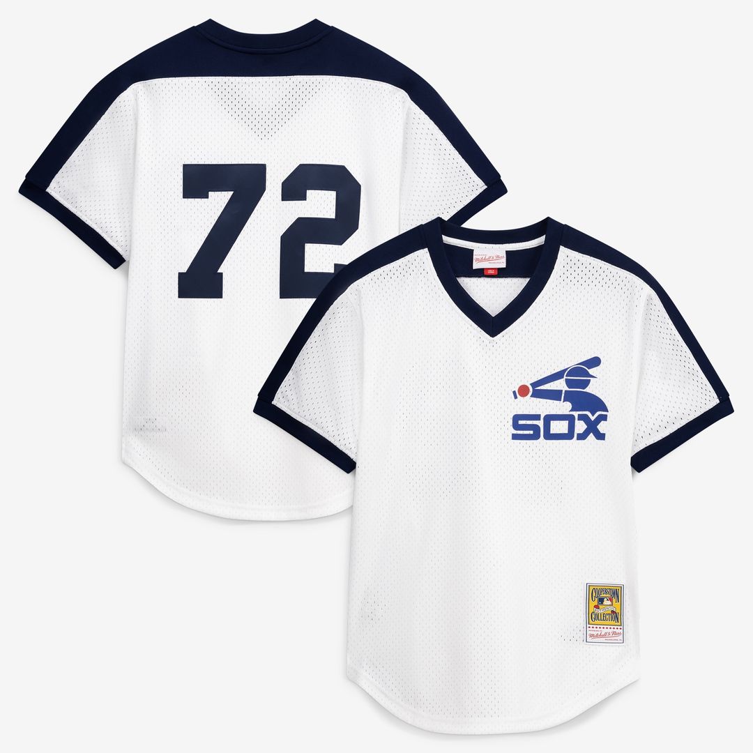 Chicago White Sox Carlton Fisk Mitchell & Ness Authentic Batting Practice Jersey - White MLB Team Jersey Baseball Fan Apparel