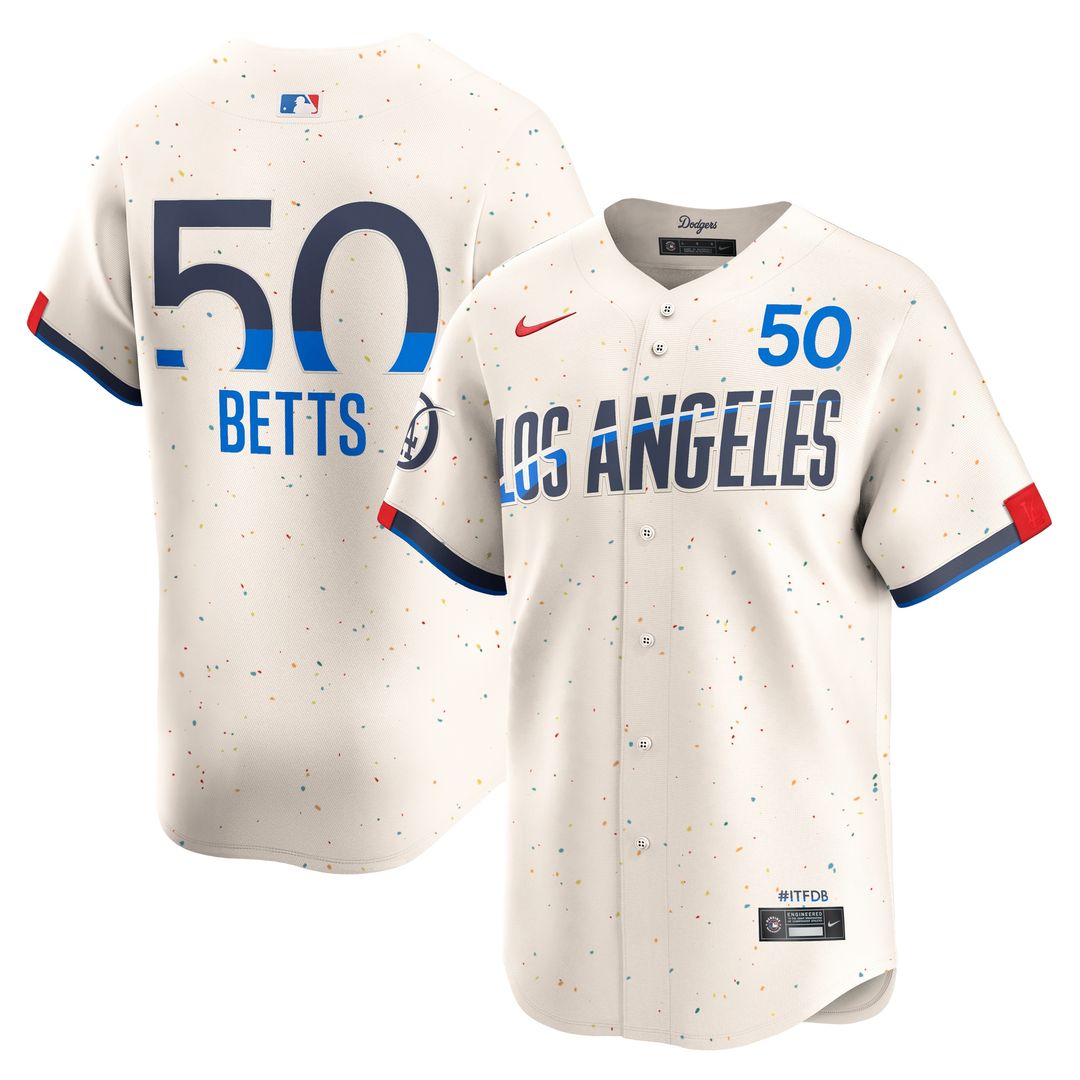 Los Angeles Dodgers Mookie Betts Nike City Connect Limited Player Jersey - Cream MLB Team Jersey Baseball Fan Apparel