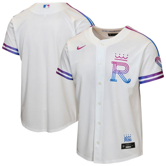 Kansas City Royals Nike Youth 2026 City Connect Stadium Jersey - White MLB Team Jersey Baseball Fan Apparel