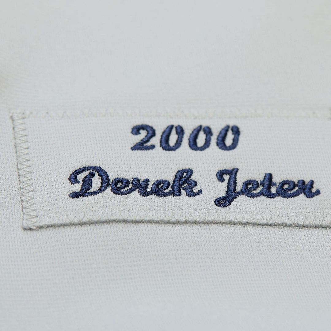 New York Yankees Derek Jeter Mitchell & Ness Cooperstown 2000 World Series Authentic Jersey - Gray MLB Team Jersey Baseball Fan Apparel
