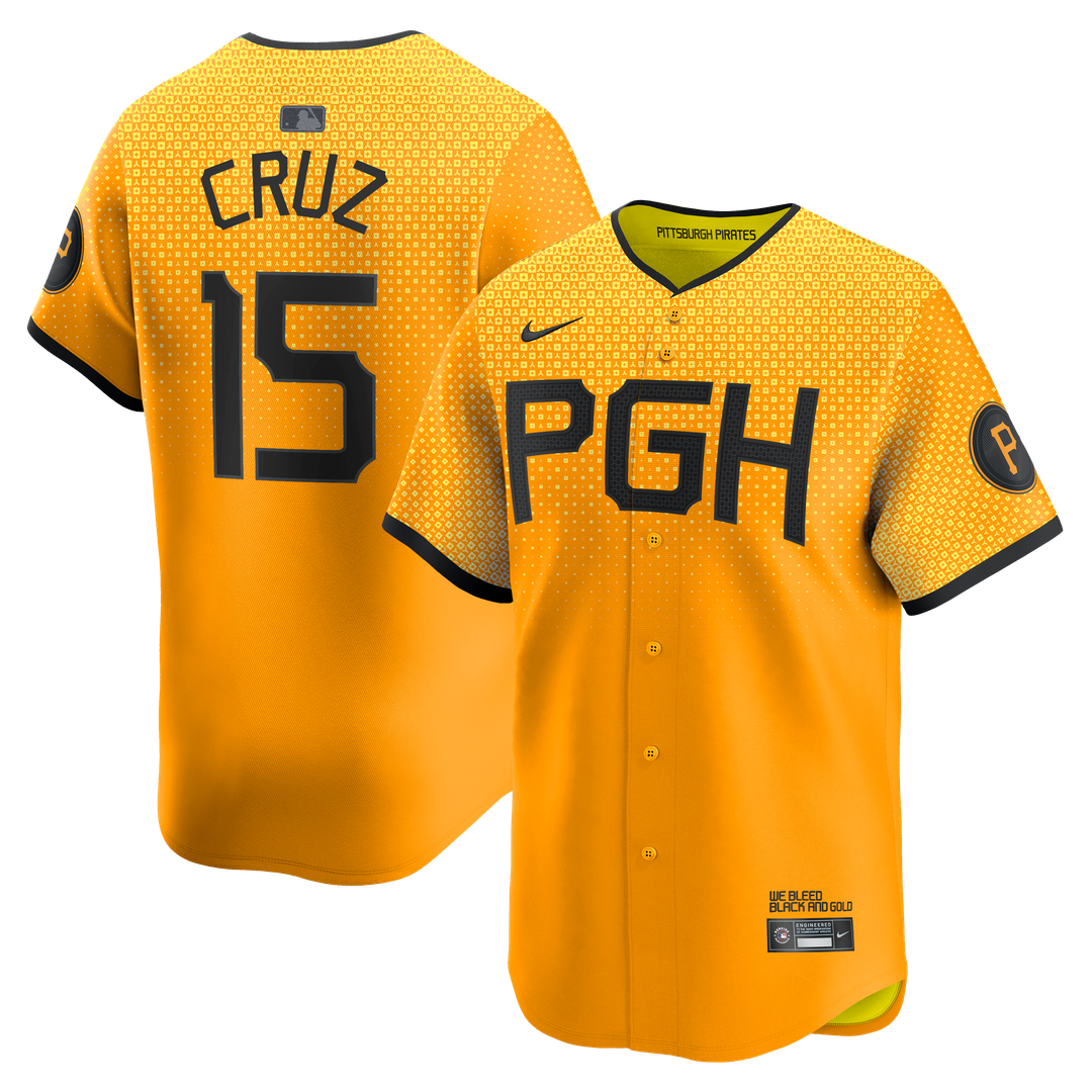 Pittsburgh Pirates Oneil Cruz Nike City Connect Limited Jersey - Gold MLB Team Jersey Baseball Fan Apparel