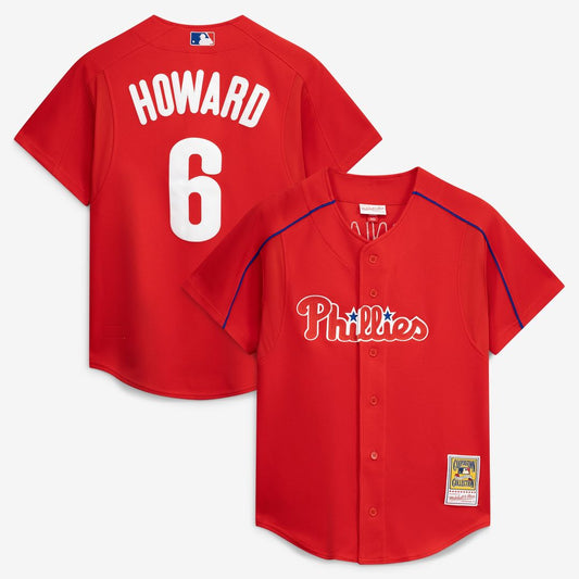 Philadelphia Phillies Ryan Howard Mitchell & Ness Cooperstown Batting Practice Jersey - Red MLB Team Jersey Baseball Fan Apparel
