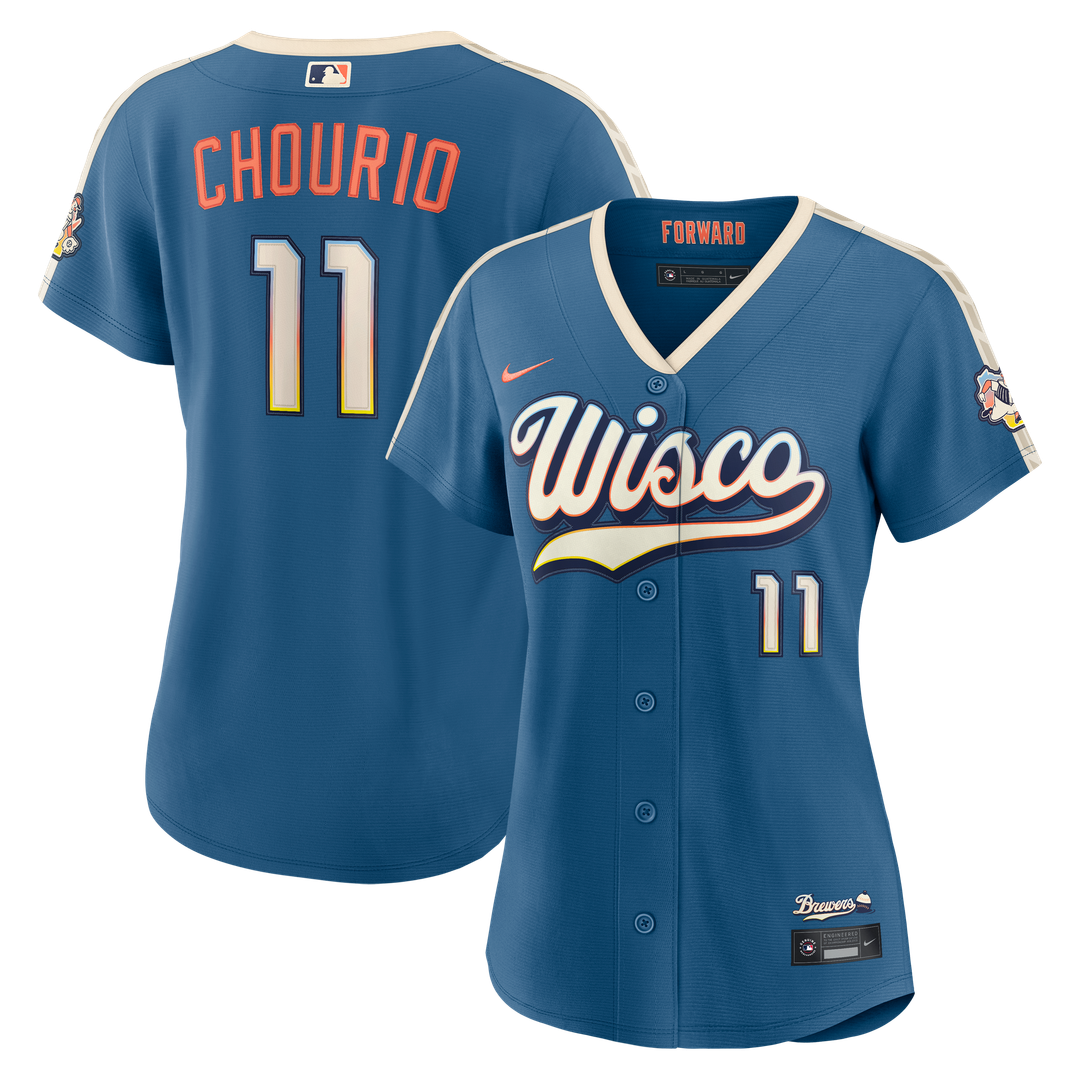 Milwaukee Brewers Jackson Chourio Nike Women's 2026 City Connect Stadium Jersey - Mineral Blue MLB Team Jersey Baseball Fan Apparel
