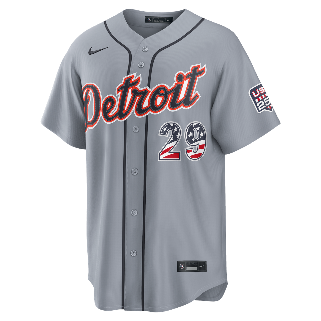 Detroit Tigers Tarik Skubal Nike USA 250 Fourth of July Road Stadium Jersey - Gray MLB Team Jersey Baseball Fan Apparel