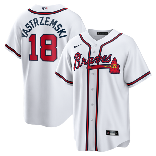 Atlanta Braves Mike Yastrzemski Nike Replica Jersey - White MLB Team Jersey Baseball Fan Apparel