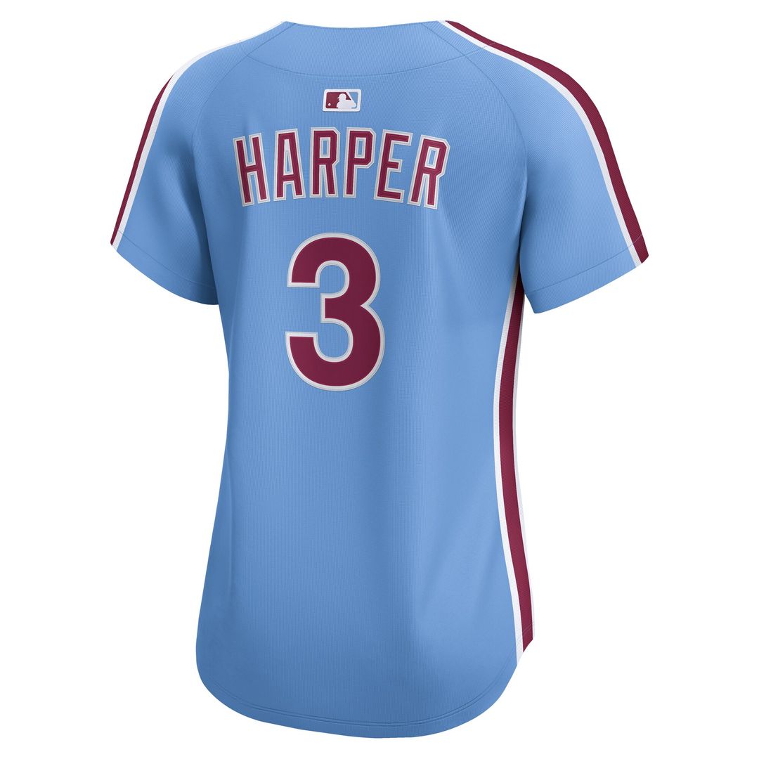 Philadelphia Phillies Bryce Harper Nike Women's Alternate Limited Player Jersey - Light Blue MLB Team Jersey Baseball Fan Apparel