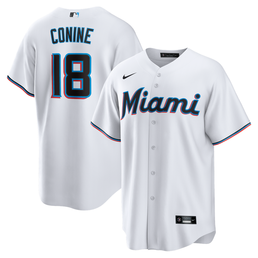Miami Marlins Griffin Conine Nike Home Replica Jersey - White MLB Team Jersey Baseball Fan Apparel