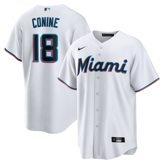 Miami Marlins Griffin Conine Nike Home Replica Jersey - White MLB Team Jersey Baseball Fan Apparel