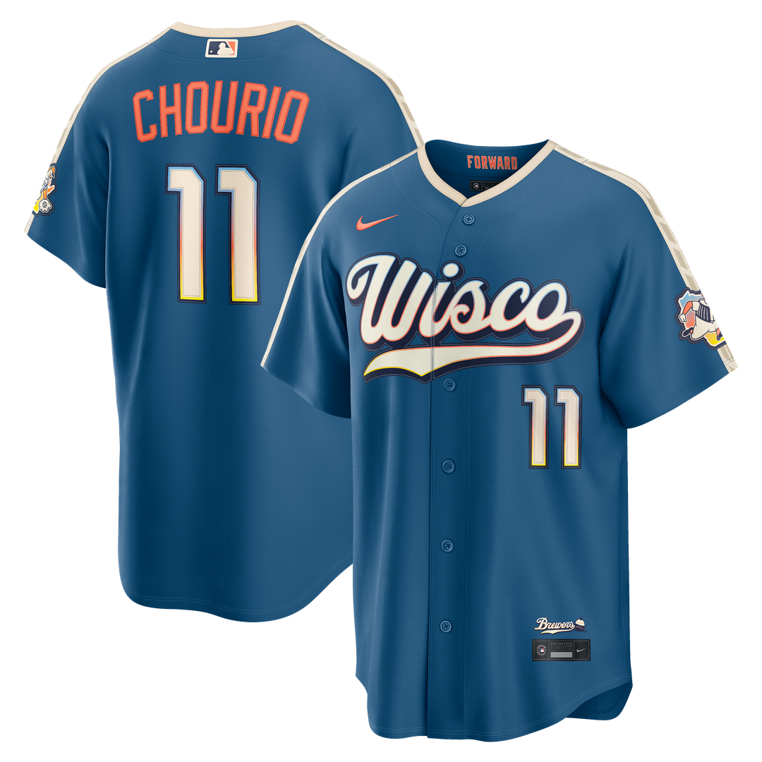Milwaukee Brewers Jackson Chourio Nike 2026 City Connect Stadium Jersey - Mineral Blue MLB Team Jersey Baseball Fan Apparel