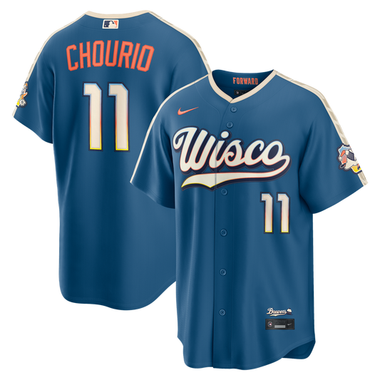 Milwaukee Brewers Jackson Chourio Nike 2026 City Connect Stadium Jersey - Mineral Blue MLB Team Jersey Baseball Fan Apparel