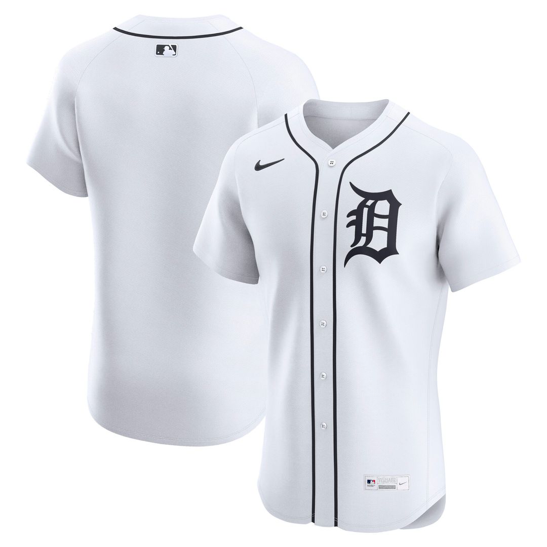 Detroit Tigers Nike Home Elite Jersey - White MLB Team Jersey Baseball Fan Apparel