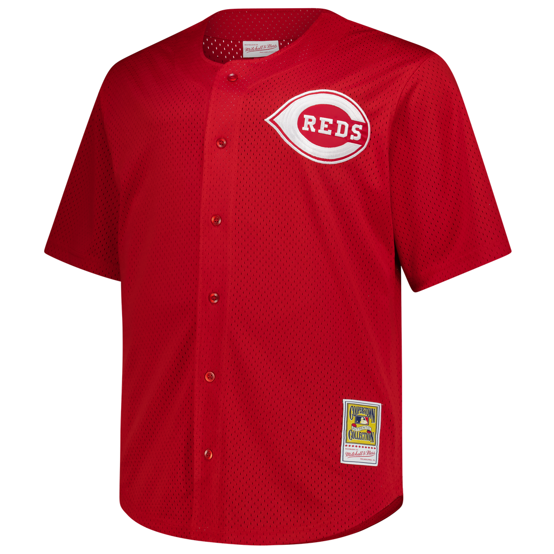 Cincinnati Reds Deion Sanders Mitchell & Ness Big & Tall Cooperstown Mesh Batting Practice Jersey - Red MLB Team Jersey Baseball Fan Apparel