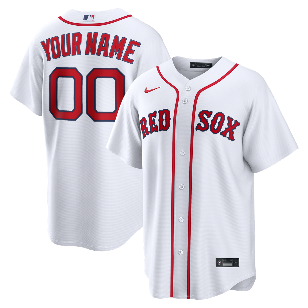 Boston Red Sox Nike Home Replica Custom Jersey - White MLB Team Jersey Baseball Fan Apparel