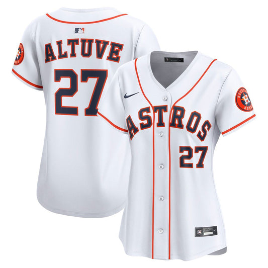 Houston Astros Jose Altuve Nike Women's Home Limited Player Jersey - White MLB Team Jersey Baseball Fan Apparel