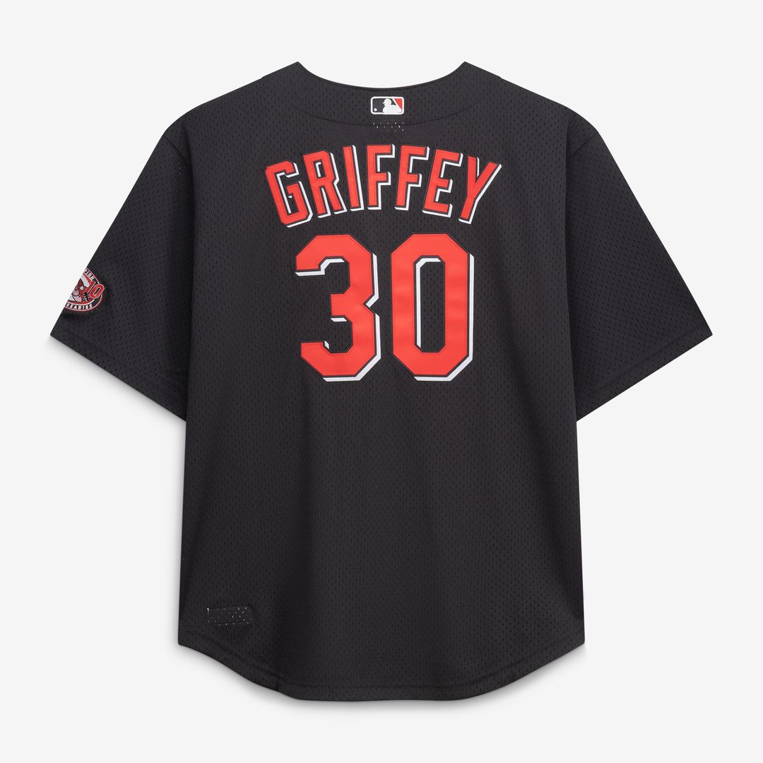 Cincinnati Reds Ken Griffey Jr. Mitchell & Ness Big & Tall Cooperstown Mesh Batting Practice Jersey - Black MLB Team Jersey Baseball Fan Apparel
