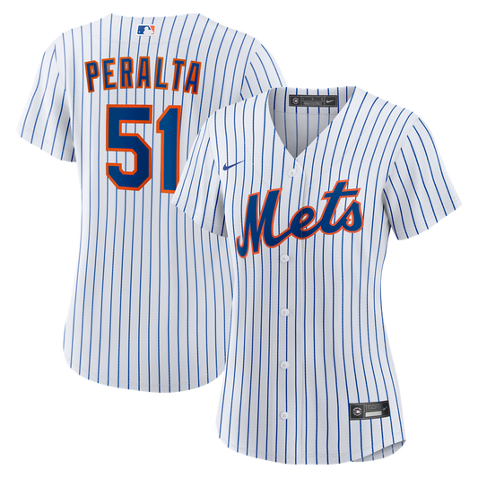 New York Mets Freddy Peralta Nike Women's Home Replica Jersey - White MLB Team Jersey Baseball Fan Apparel