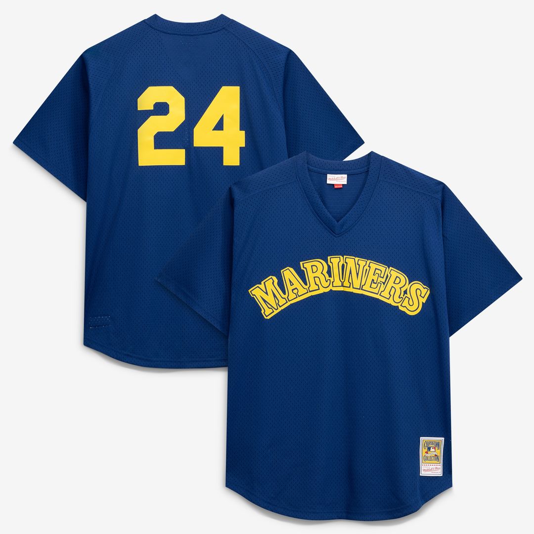 Seattle Mariners Ken Griffey Jr. Mitchell & Ness Big & Tall Cooperstown Mesh Batting Practice Jersey - Royal MLB Team Jersey Baseball Fan Apparel