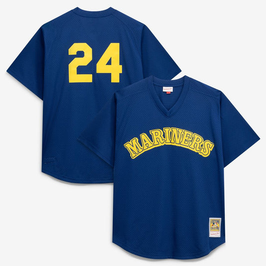 Seattle Mariners Ken Griffey Jr. Mitchell & Ness Big & Tall Cooperstown Mesh Batting Practice Jersey - Royal MLB Team Jersey Baseball Fan Apparel