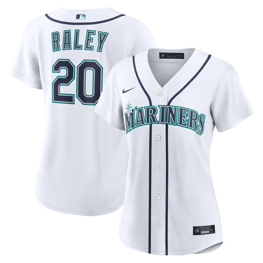 Seattle Mariners Luke Raley Nike Women's Home Replica Jersey - White MLB Team Jersey Baseball Fan Apparel