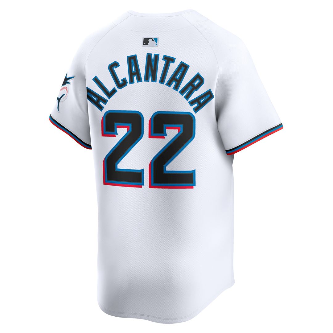 Miami Marlins Sandy Alcantara Nike Home Limited Player Jersey - White MLB Team Jersey Baseball Fan Apparel