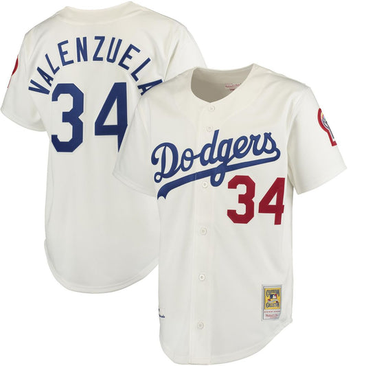 Los Angeles Dodgers Fernando Valenzuela Mitchell & Ness Authentic Jersey - White MLB Team Jersey Baseball Fan Apparel