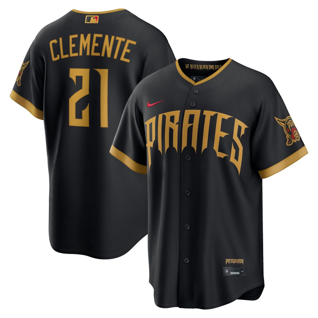 Pittsburgh Pirates Roberto Clemente Nike 2026 City Connect Stadium Jersey - Black MLB Team Jersey Baseball Fan Apparel