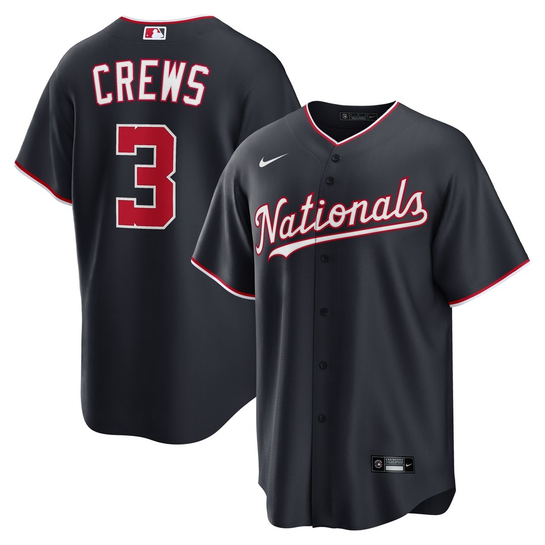 Washington Nationals Dylan Crews Nike Home Replica Jersey - White MLB Team Jersey Baseball Fan Apparel