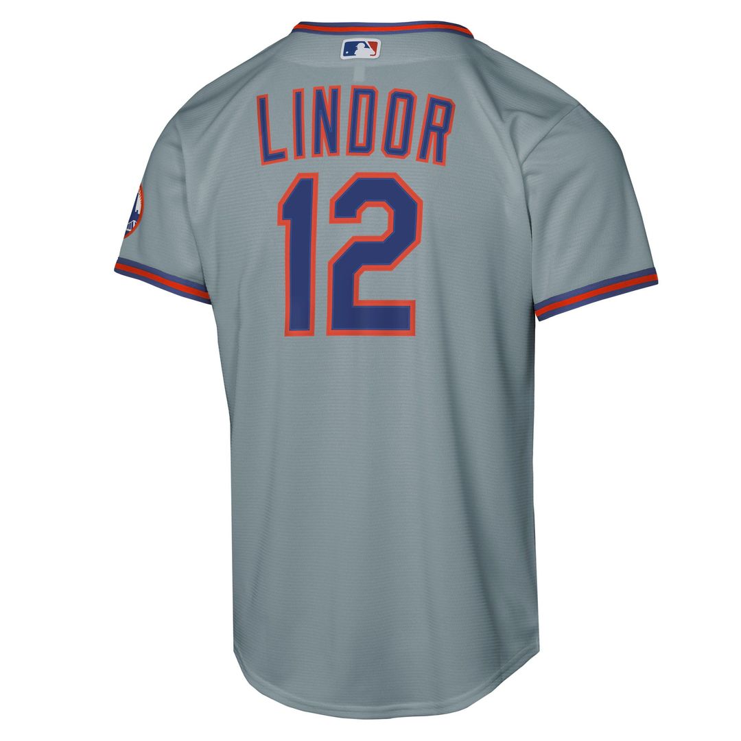 New York Mets Francisco Lindor Nike Youth Road Stadium Player Jersey - Gray MLB Team Jersey Baseball Fan Apparel