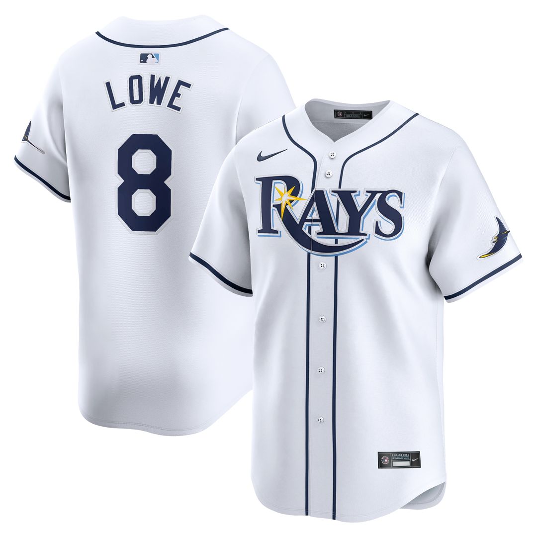 Tampa Bay Rays Brandon Lowe Nike Home Limited Player Jersey - White MLB Team Jersey Baseball Fan Apparel