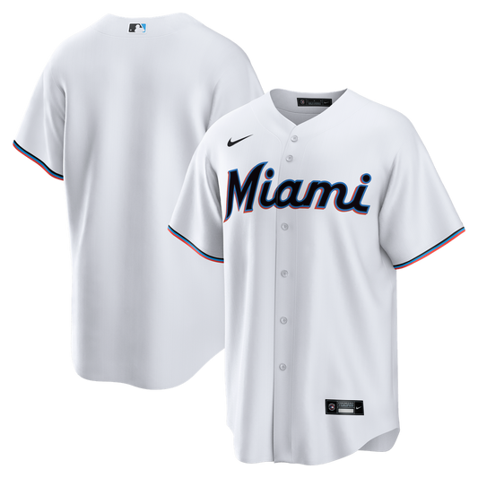 Miami Marlins Nike Home Big & Tall Replica Jersey - White MLB Team Jersey Baseball Fan Apparel