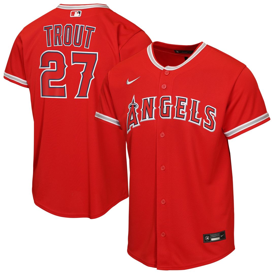 Los Angeles Angels Mike Trout Nike Youth Alternate Replica Jersey - Red MLB Team Jersey Baseball Fan Apparel