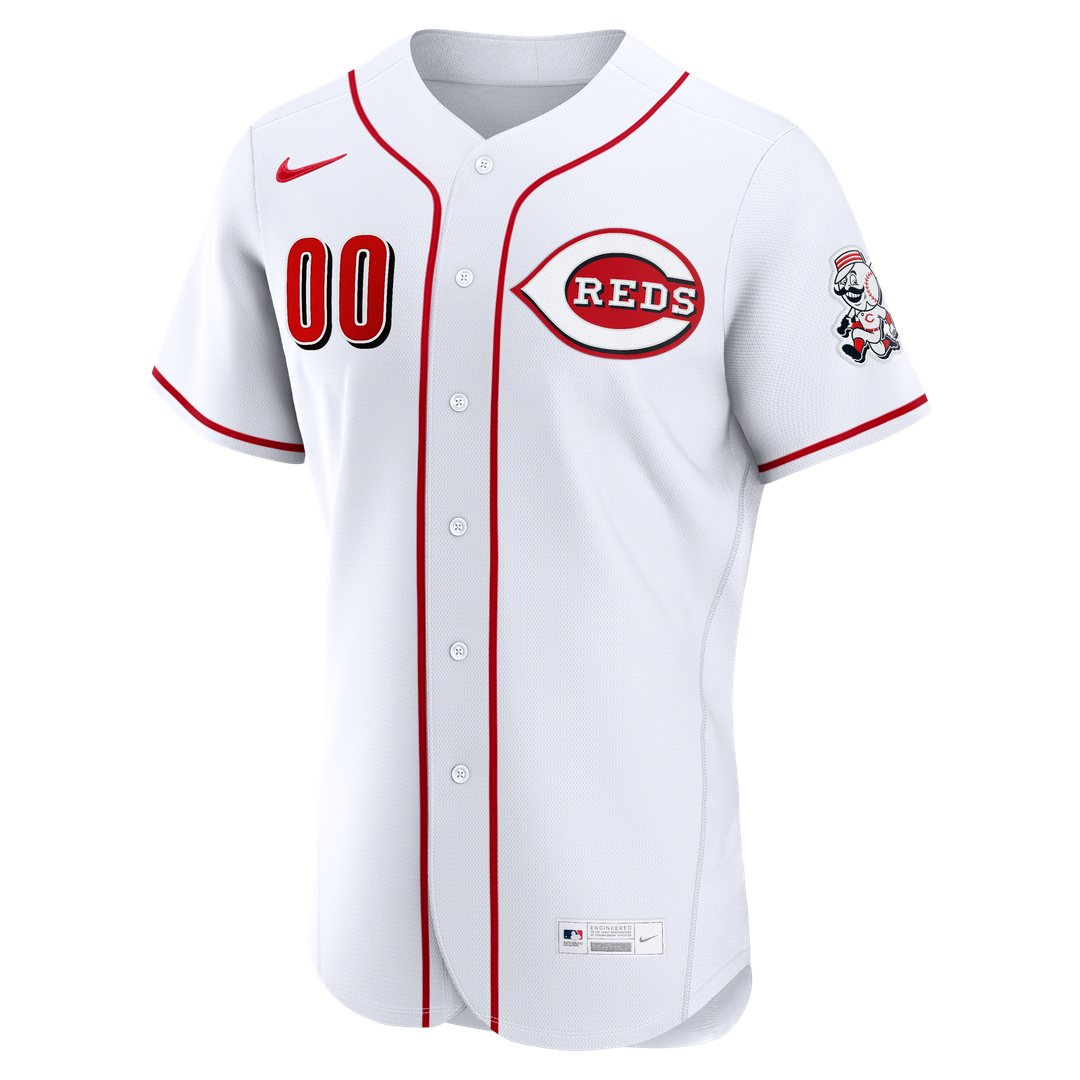 Cincinnati Reds Nike Home Authentic Custom Jersey - White MLB Team Jersey Baseball Fan Apparel