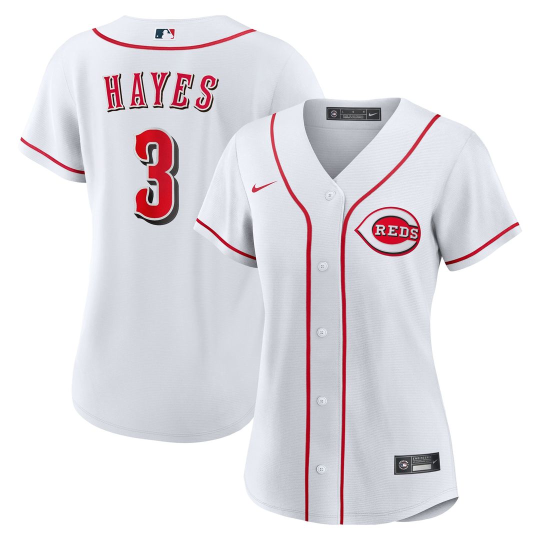 Cincinnati Reds Ke'Bryan Hayes Nike Women's Home Replica Jersey - White MLB Team Jersey Baseball Fan Apparel