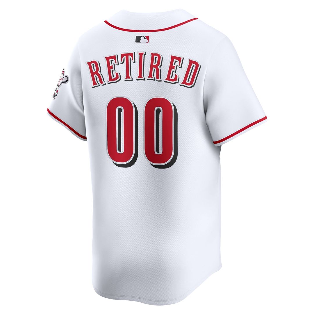 Cincinnati Reds Nike Home Limited Pick - A - Player Retired Roster Jersey - White MLB Team Jersey Baseball Fan Apparel