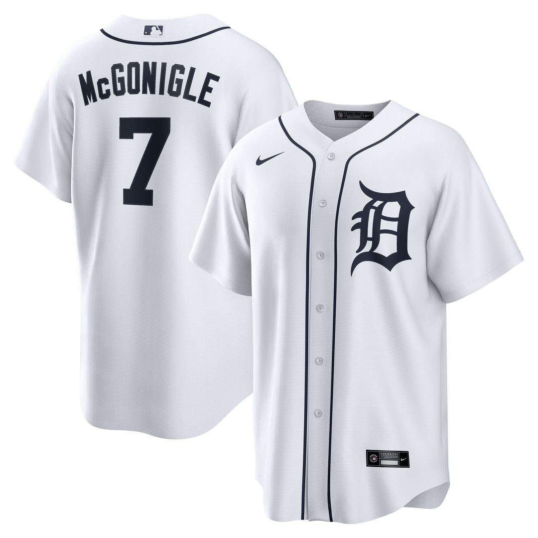 Detroit Tigers Kevin McGonigle Nike Home Replica Jersey - White MLB Team Jersey Baseball Fan Apparel