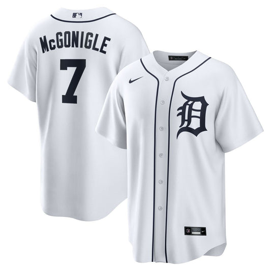 Detroit Tigers Kevin McGonigle Nike Home Replica Jersey - White MLB Team Jersey Baseball Fan Apparel