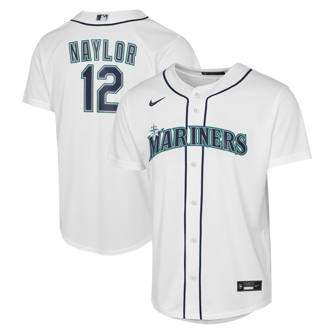 Seattle Mariners Josh Naylor Nike Youth Home Baseline Jersey - White MLB Team Jersey Baseball Fan Apparel