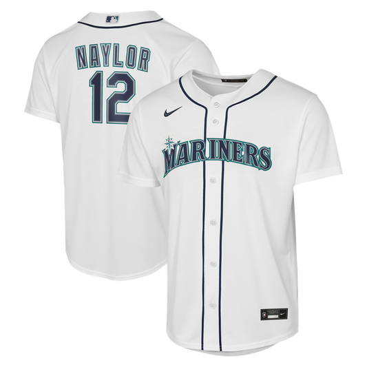 Seattle Mariners Josh Naylor Nike Youth Home Baseline Jersey - White MLB Team Jersey Baseball Fan Apparel