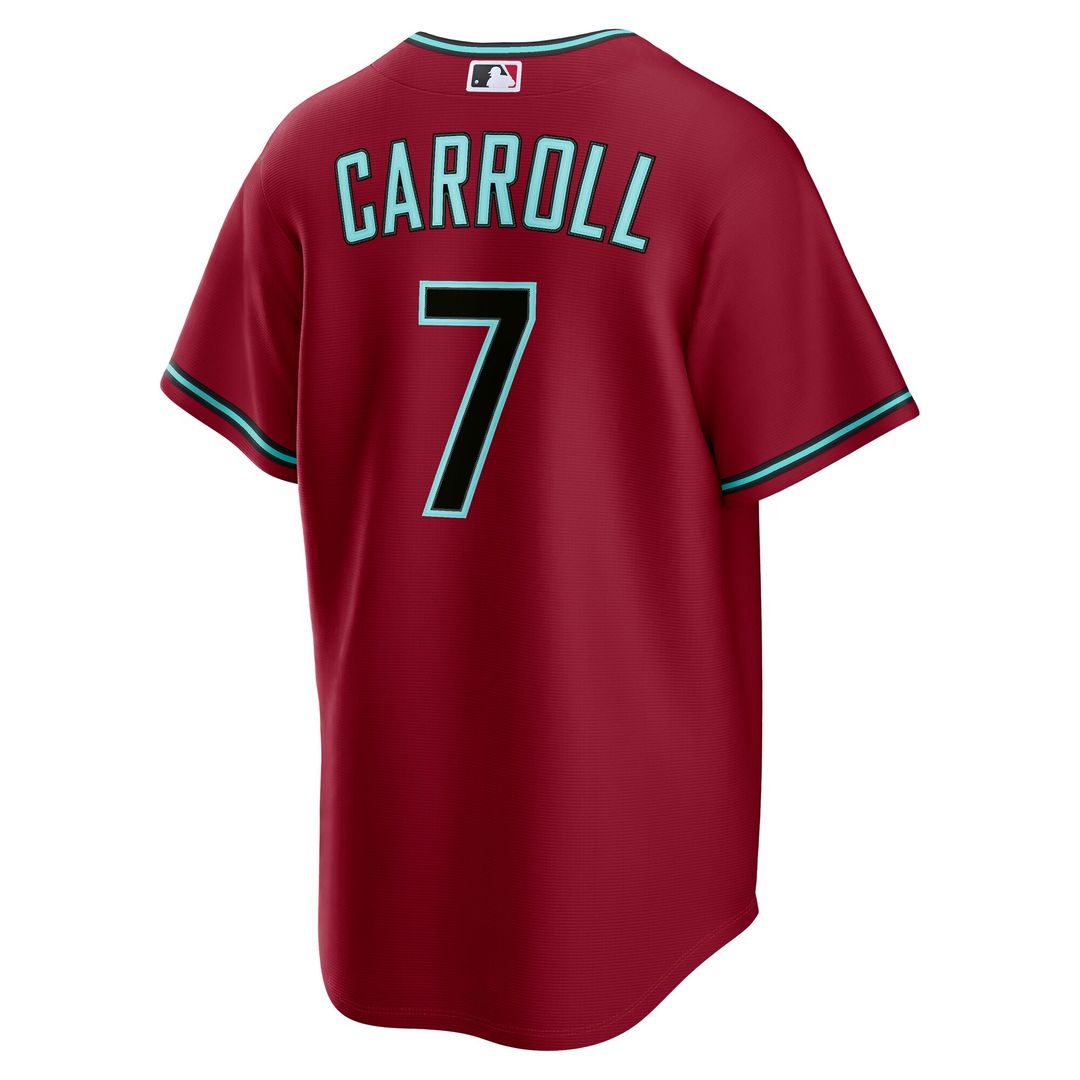 Arizona Diamondbacks Corbin Carroll Nike Alternate 2 Replica Jersey - Crimson MLB Team Jersey Baseball Fan Apparel