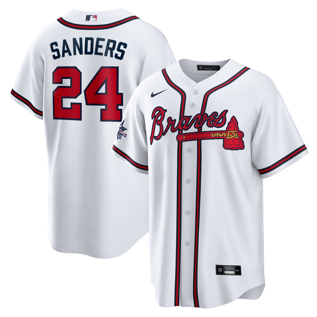 Atlanta Braves Deion Sanders Nike Home Retired Player Replica Jersey - White MLB Team Jersey Baseball Fan Apparel