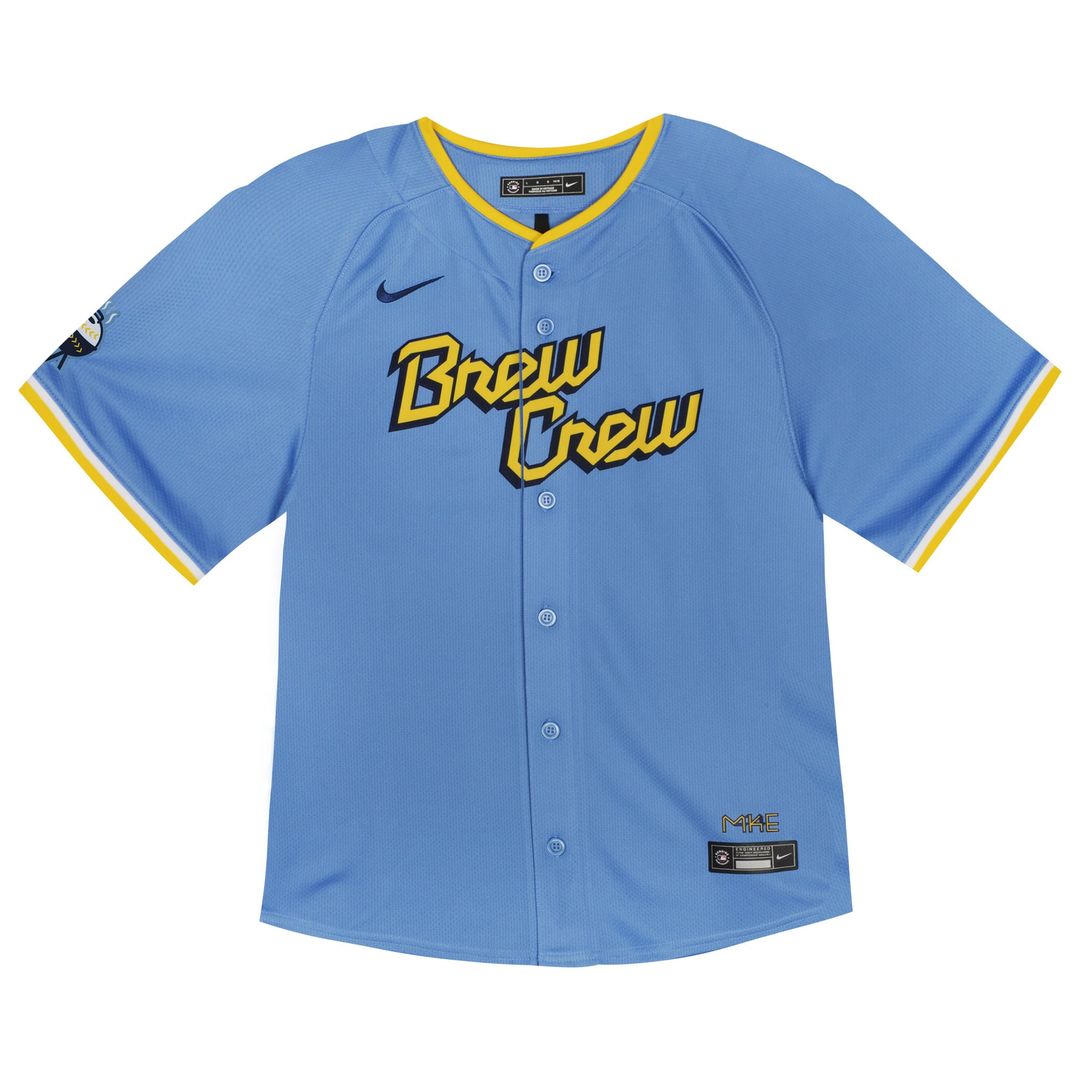 Milwaukee Brewers Christian Yelich Nike Toddler City Connect Limited Player Jersey - Powder Blue MLB Team Jersey Baseball Fan Apparel