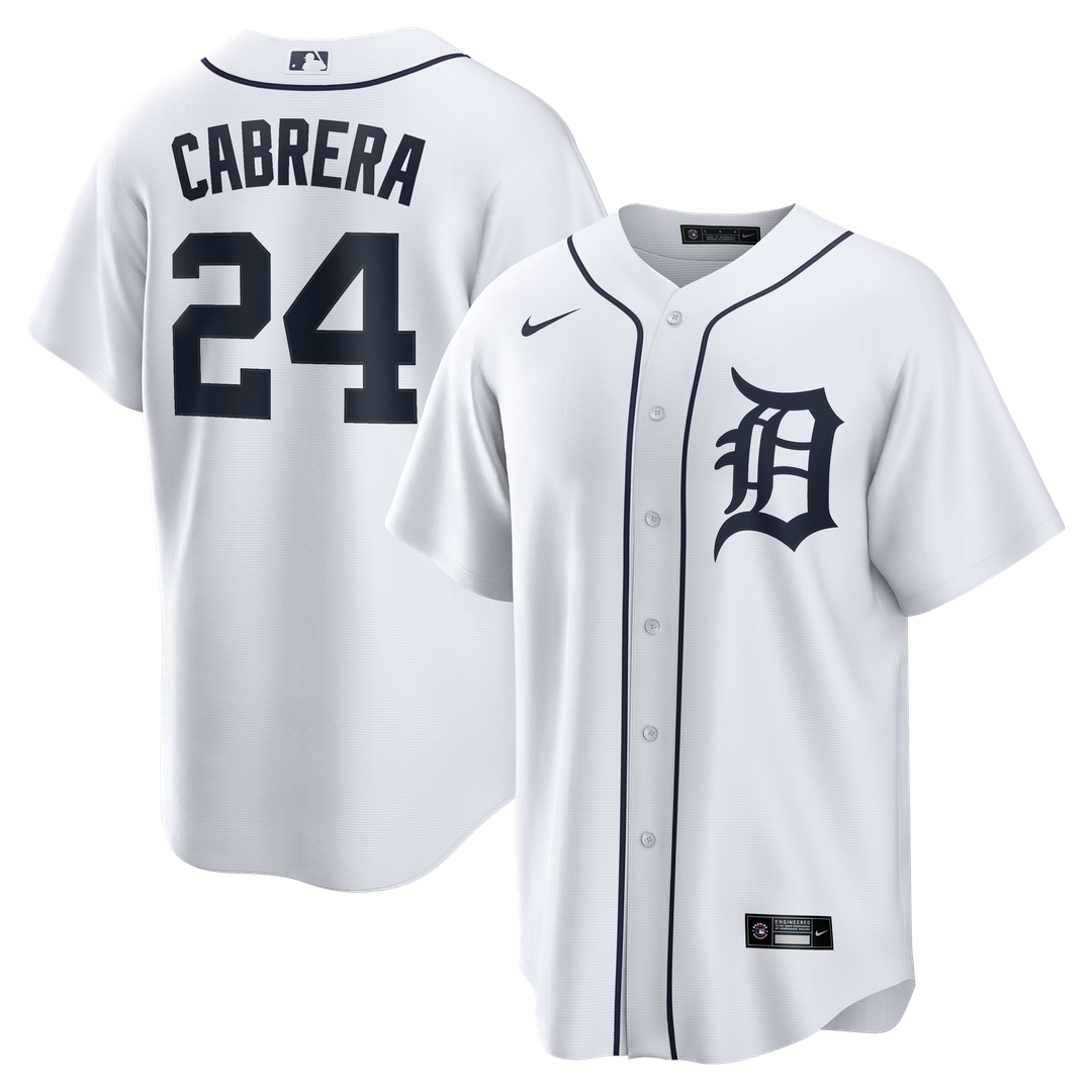 Detroit Tigers Miguel Cabrera Nike Home Retired Player Replica Jersey - White MLB Team Jersey Baseball Fan Apparel