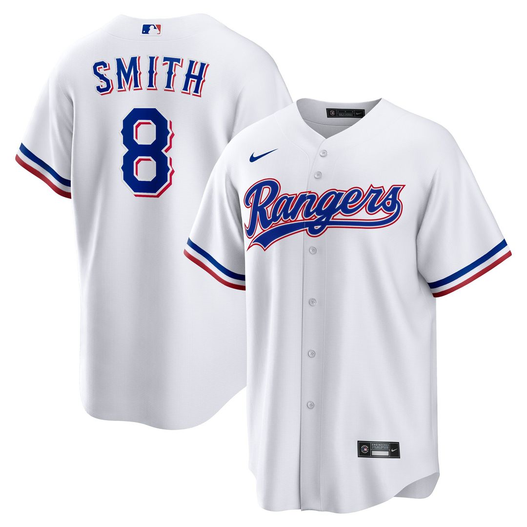 Texas Rangers Josh Smith Nike Home Replica Jersey - White MLB Team Jersey Baseball Fan Apparel