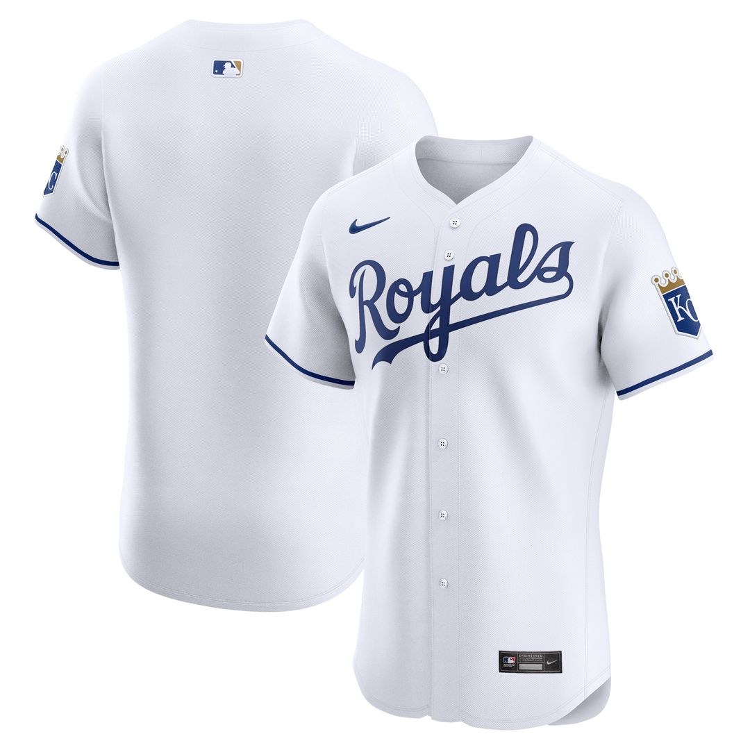 Kansas City Royals Nike Home Elite Jersey - White MLB Team Jersey Baseball Fan Apparel