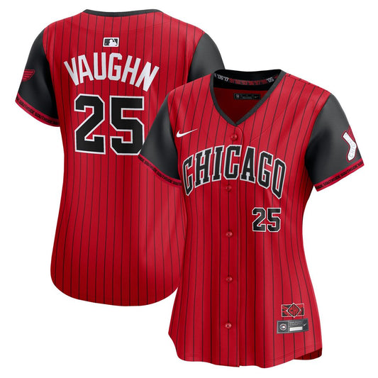 Chicago White Sox Andrew Vaughn Nike Women's 2025 City Connect Limited Player Jersey - Red/Black MLB Team Jersey Baseball Fan Apparel