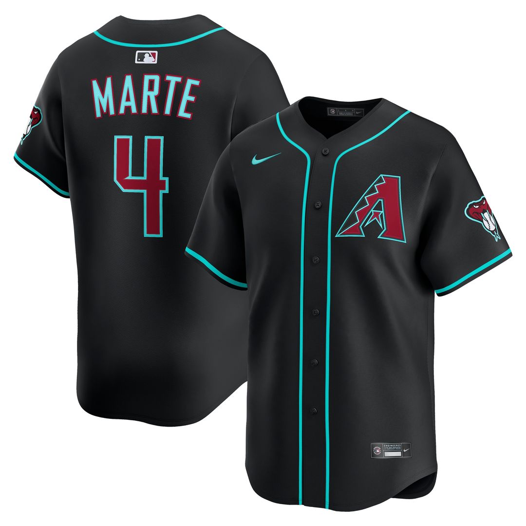 Arizona Diamondbacks Ketel Marte Nike Alternate Limited Jersey - Black MLB Team Jersey Baseball Fan Apparel